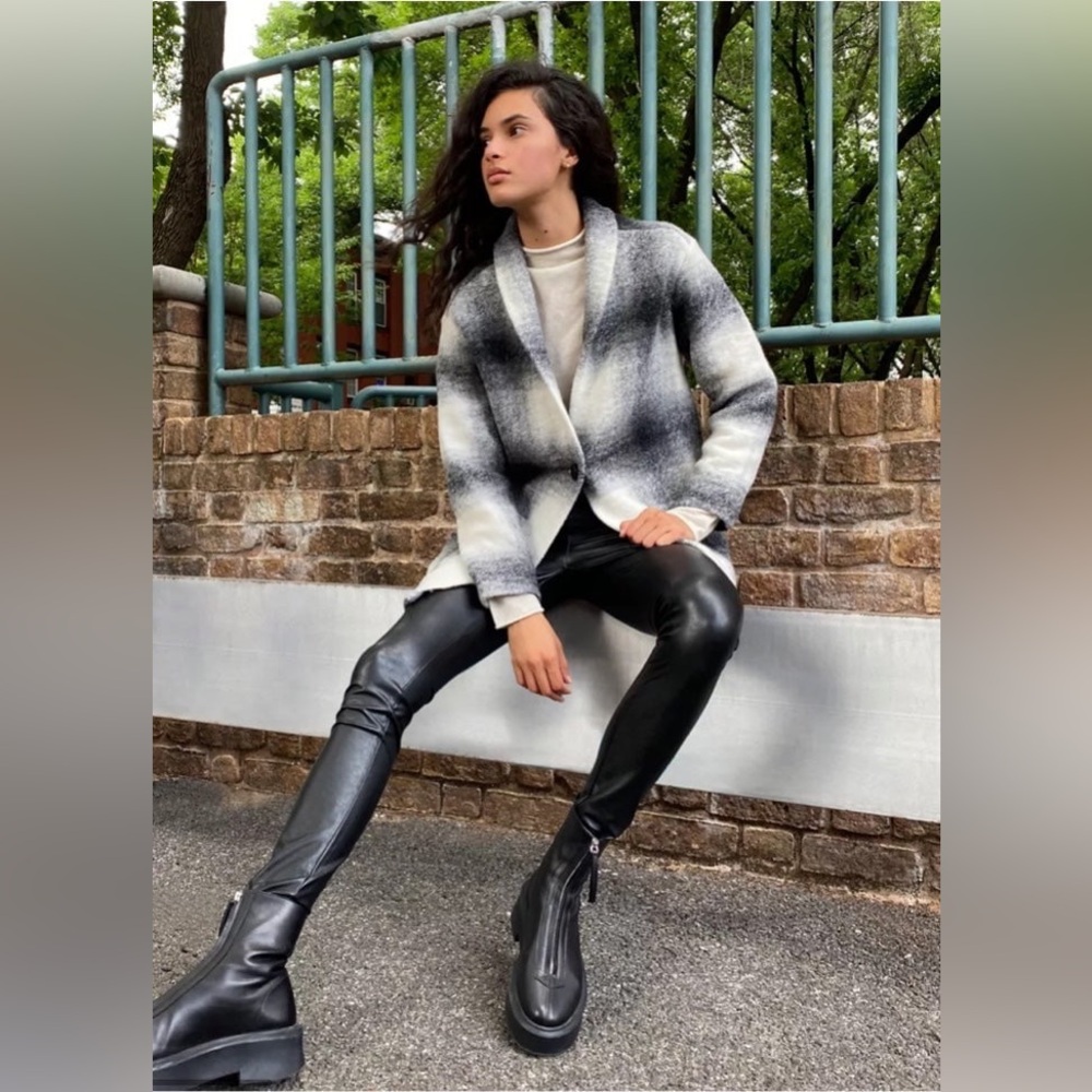 Wilfred Free Off-Duty Cocoon Plaid Wool Jacket